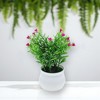 Unique Bargains Artificial Plants 19-Bud Small Rose Plastic 3.54"x3.54"x7.09" 1 Pcs - 2 of 4