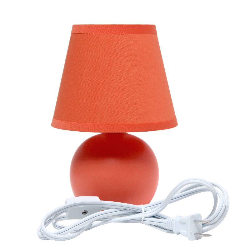 8.66" Petite Ceramic Orb Base Bedside Table Desk Lamp with Matching Tapered Drum Fabric Shade - Creekwood Home, 3 of 10