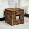 Cat Litter Box Furniture, Hidden Litter Box Enclosure Cabinet with Single Door, Indoor Cat House, Rustic Brown 20.5" x 20.5" x 19.7" - image 2 of 4