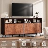 Buffet Cabinet with Drawers, Large Sideboard Credenza Coffee Bar Storage Cabinet with Shelves and Doors, Robot Vacuum Friendly, Walnut - 3 of 4