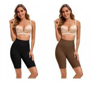 INSPIRE CHIC 2 Pcs Women's Butt Lifter Thigh Slimmer High Elasticity Control Waist Panties - 1 of 4