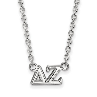 Black Bow Jewelry Sterling Silver Delta Zeta Greek Life Necklace 18 Inch