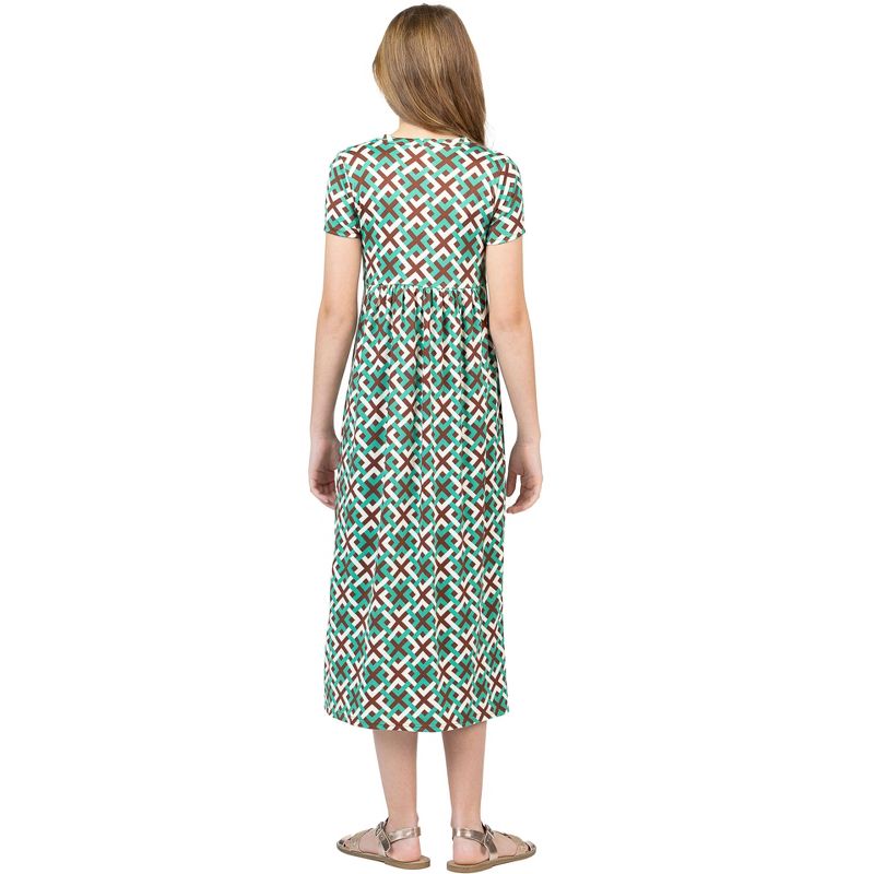 24sevenkid Girls Short Sleeve Green Maxi Dress, 3 of 6