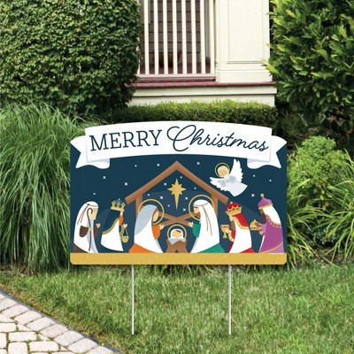 Big Dot of Happiness Holy Nativity - Manger Scene Religious Christmas Yard Sign Lawn Decorations - Merry Christmas Party Yardy Sign