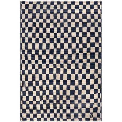 Nuloom Dominique Abstract Checkered Fringe Area Rug