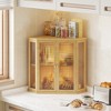 MOEPISY Corner bread box Bread Box for Kitchen Countertop (Natural wood) - 3 of 4