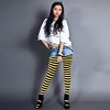 Skeleteen Black and Yellow Tights - Striped Nylon Bumble Bee Stretch Pantyhose Stocking Accessories for Every Day Attire and Costumes - 4 of 4
