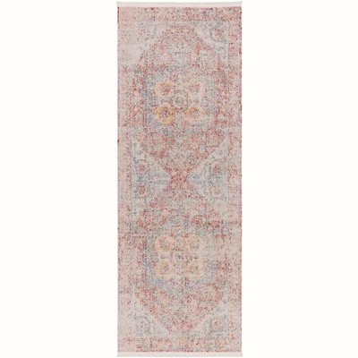 Mark & Day Millia 2'7"x7'3" Runner Woven Indoor Area Rugs Coral: Stain-Resistant, Pet Friendly, Traditional Medallion Pattern