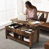 Costway Lift Top Coffee Table w/ Hidden Compartment and Storage Shelves Coffee - 4 of 4