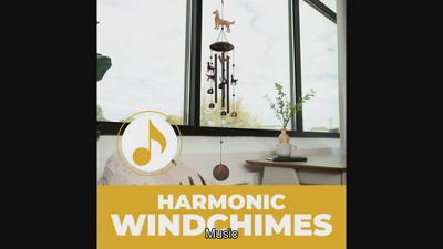 40" Brown Iron Dog-Themed Outdoor Wind Chimes
