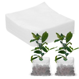 Unique Bargains Non-Woven Fabric Durable Plant Nursery Bags White - 1 of 4