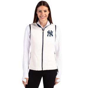 New York Yankees Cutter & Buck Cascade Eco Fleece Womens Vest - 1 of 1