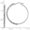 Black Bow Jewelry 2 x 33mm Round Hoop Earrings in 14k White Gold with White Crystals - 4 of 4