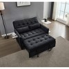 TiramisuBest 55" Velvet Foldable Sofa Bed with Adjustable Backrest and USB Port, 2-Seat Convertible Sleeper Couch with Pillows, Gray - 4 of 4