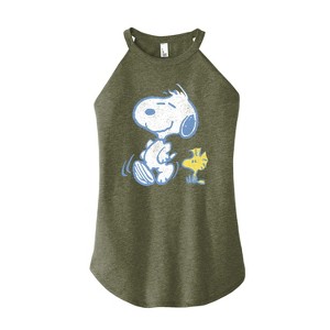Women's - Peanuts - Snoopy And Woodstock Pastels Graphic High Neck Tank - 1 of 3