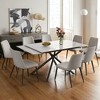 Mshliw Retractable Sintered Stone 9-Piece Dining Table Set with 8 Chairs, Modern Rectangular Extendable Table with Cross-Leg Carbon Steel Base - 3 of 4