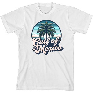 Gulf of Mexico Palm Tree Youth Crew Neck Short Sleeve Tee - 1 of 2