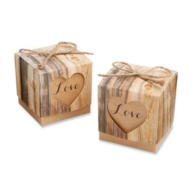 24ct "Hearts in Love" Rustic Favor Box