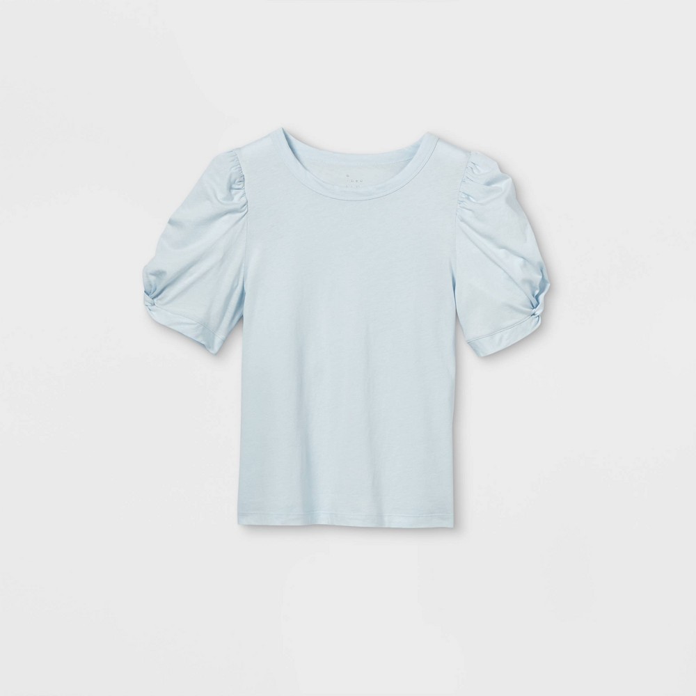 UPC 829576618835 Women's Slim Fit Puff Short Sleeve Round Neck T