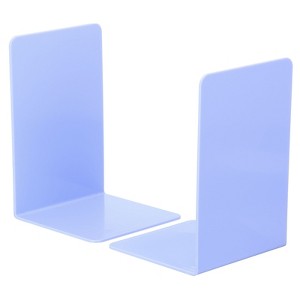 Unique Bargains Acrylic L-shaped Smooth Rounded Corner Book Ends - 1 of 4