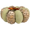Northlight Fall Harvest Layered Pine Cone and Burlap Pumpkin - 10" - Green - 4 of 4