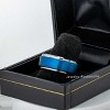 Jewelry Avalanche Blue Brushed Finish Polished Stepped Beveled Tungsten Carbide Wedding Band, Comfort-fit, 9mm - 4 of 4