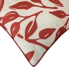 Outdoor Decor by Commonwealth Ruby Red Outdoor Printed Leaves Pillow Cover 18" x 18" Red Ivory (Cover Only) - 4 of 4