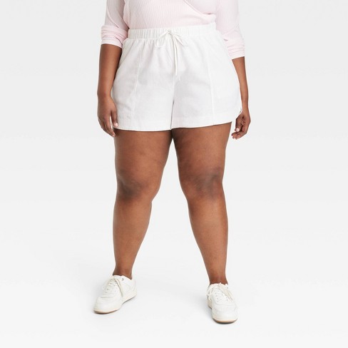 White pull store on shorts