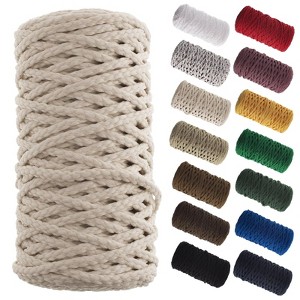 John Bead 4mm Beige Braided Macrame Cord, 70yds - 1 of 4