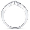Pompeii3 1/5Ct V Shape Curved Lab Created Diamond Wedding Ring 10k White Gold - 3 of 4