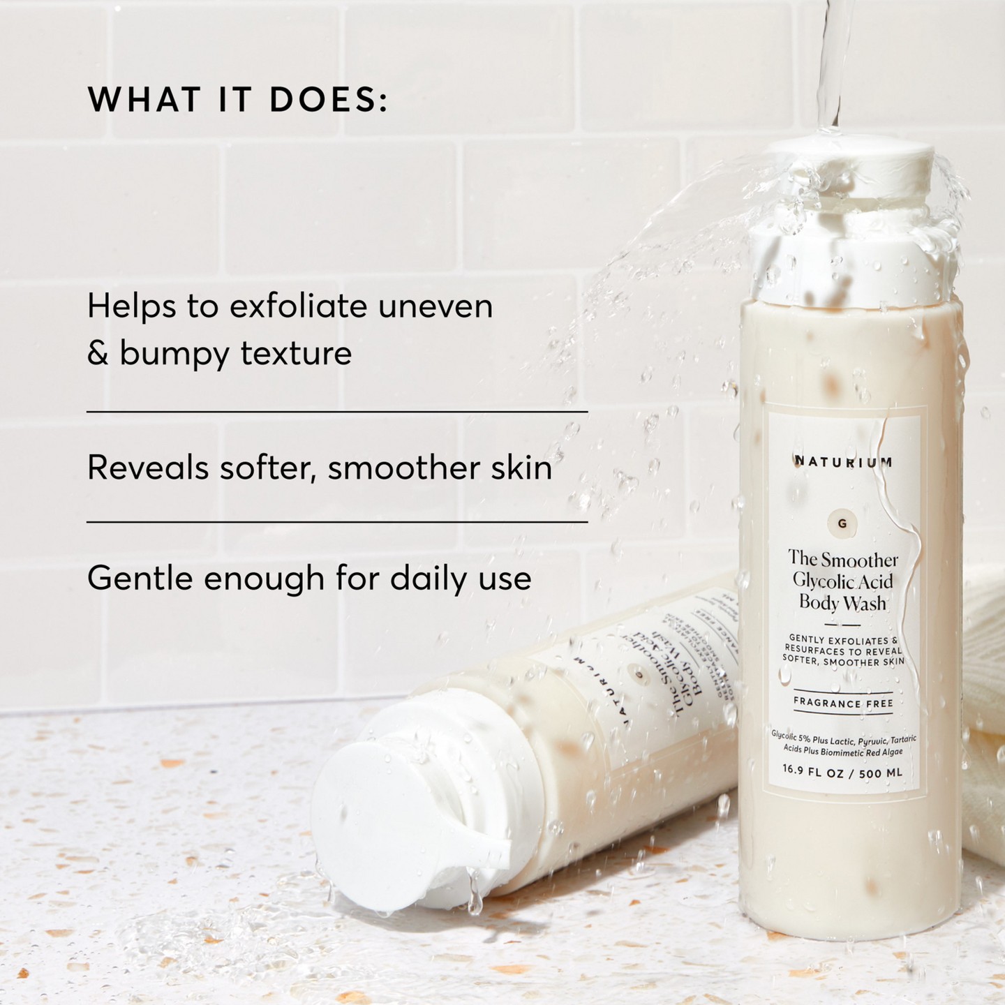 Отшелушивающий гель для душа с гликолевой кислотой Naturium The Smoother, 16.9 fl oz — фото 3