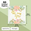 Sparkle and Bash 50 Pack Gold Foil She Said Yes Napkins for Engagement Party Supplies, Bridal Shower Decorations, 3-Ply, White, 5 x 5 In - 4 of 4