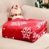 Christmas Throw Blanket for Couch, Soft Fuzzy Cozy Blankets for Winter, Red Snowflakes Pattern - 4 of 4