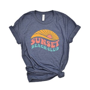 Simply Sage Market Women's Sunset Beach Club Short Sleeve Graphic Tee - 1 of 3