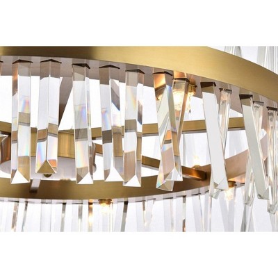 Serephina 32" Satin Gold Crystal Round Chandelier