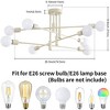 POWLIG 8-Light Black Gold Mid Century Modern Nordic Sputnik Chandelier Flush Mount - 4 of 4