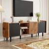 61.8" MDF TV Console Table with 3 Cabinets, Sideboard Cabinet with Adjustable Shelf, Buffet Table for Living Room or Entryway - 4 of 4