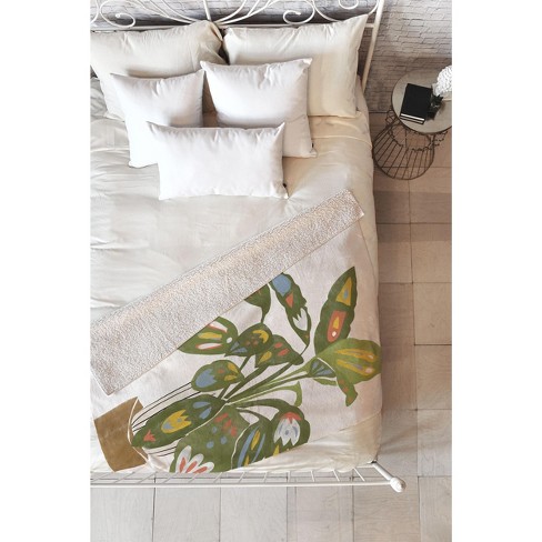 Alja Horvat Scandinavian Plant Fleece Blanket 60x80 Deny