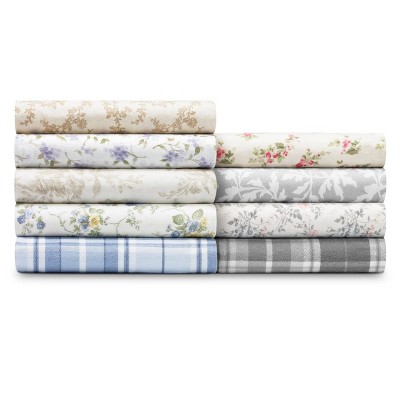 Queen White Cotton Floral Sateen Sheet Set