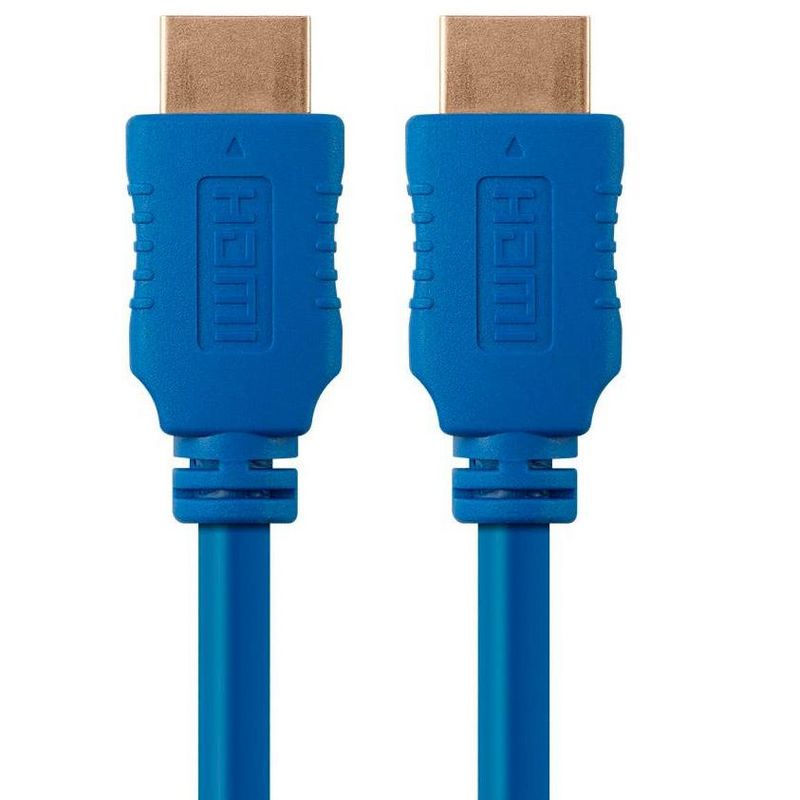 Monoprice HDMI Cable - 6 Feet - Blue | High Speed, 4K@24Hz, HDR, 18Gbps, YUV 4:4:4, 28AWG, Compatible with UHD TV and More - Select Series, 1 of 7