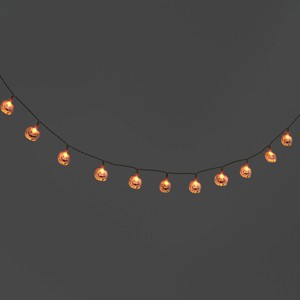 20ct LED Battery Operated Iridescent Pumpkin Halloween Indoor Outdoor Novelty String Lights Black/White - Hyde and EEK! Boutique™ - 1 of 4