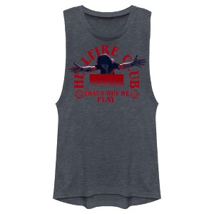 Juniors Womens Stranger Things Eddie Munson Hellfire Club That's Why We Play Festival Muscle Tee - 1 of 4