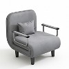 Homy Casa Convertible Accent Chair with Adjustable Back and Metal Armrests, Gray – Lounge Chair & Chaise in One - 2 of 4