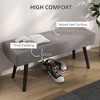 TiramisuBest 39" Velvet Upholstered Bed & Entryway Bench - Steel Legs for Multi-Room Use, Gray - 4 of 4