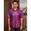 INSPIRE CHIC Men's Button Down Short Sleeve Party 70s Disco Costume Shirt - 4 of 4