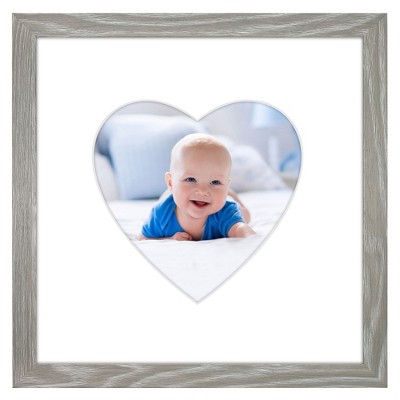 Americanflat 12" x 12" Picture Frame with Mat - Round & Heart Designs - Stylish Decor for Living Rooms, Dorms, Offices & More