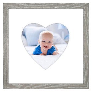 Americanflat 12" x 12" Picture Frame with Mat - Round & Heart Designs - Stylish Decor for Living Rooms, Dorms, Offices & More - 1 of 4