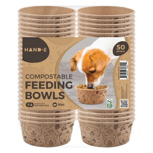 Hand-E Compostable Disposable Feeding Bowls for Dogs