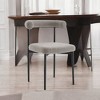 HomeRoots Set of Two Gray And Black Upholstered Polyester Open Back Dining Side Chairs - 2 of 4