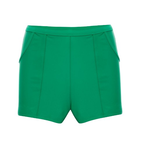 Women's Ally Boy Short With Pockets - Miga Swimwear -xs - Emerald Green ...
